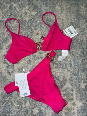 Moschino Hot Pink Ring-Accent Bikini